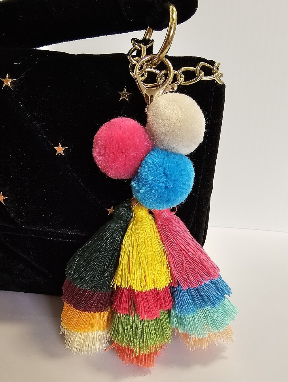 Colorful Pom Pom Tassel Bag Charm